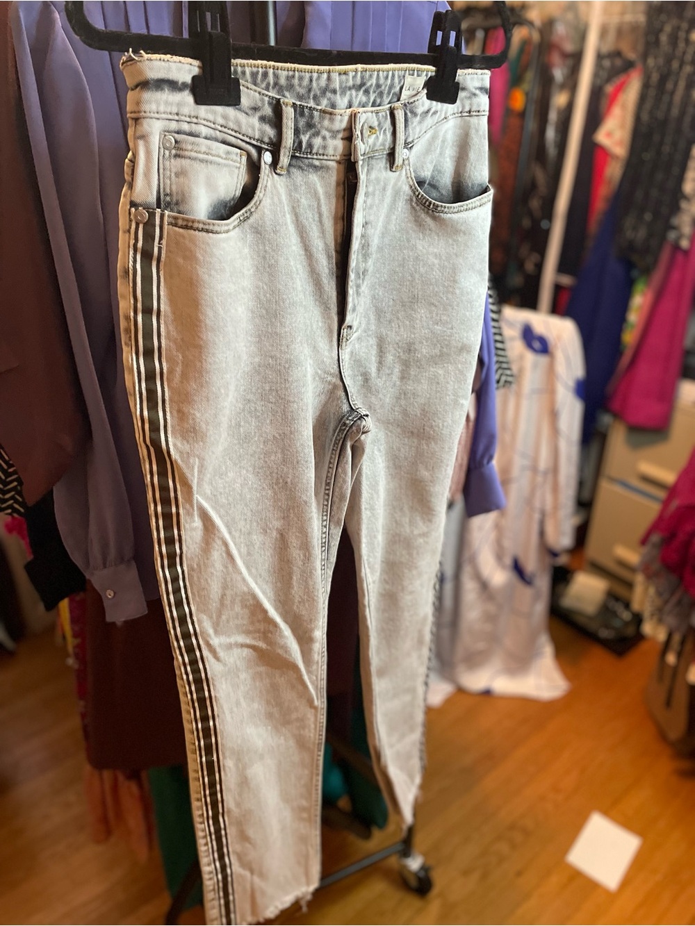 La Vie Rebecca Taylor Light Gray Denim High-Waist Jeans